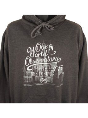 One World Observatory Sweatshirt Hoodie Mens Size Large Gray New York City